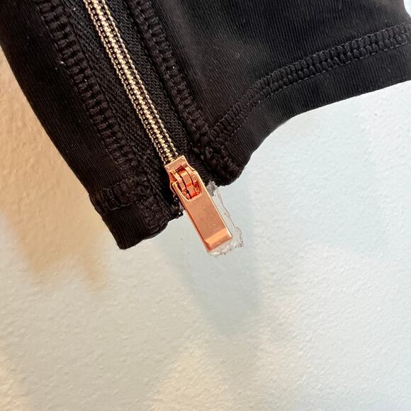 Athleta Side Zip Leggings Black with Rose Gold Hardware Women's M - Picture 3 of 13